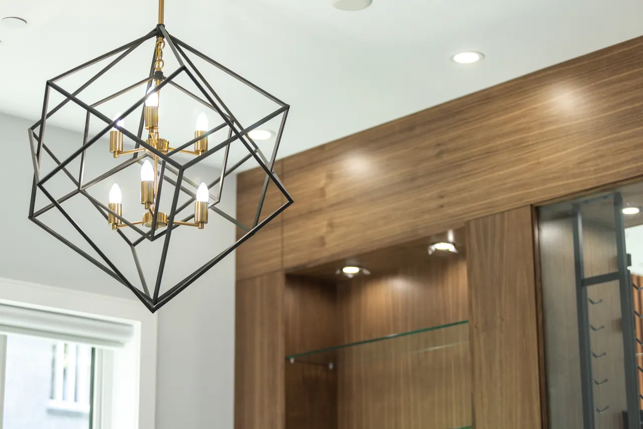 Brass chandelier at Mayfair Ave